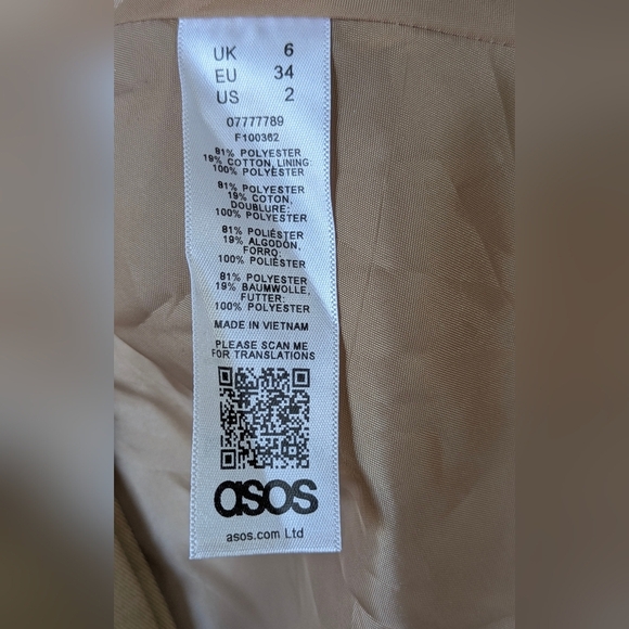 ASOS Classic Peplum Trench Open Wrap, Large Lapel, Gorgeous! Size 2 - Picture 4 of 6